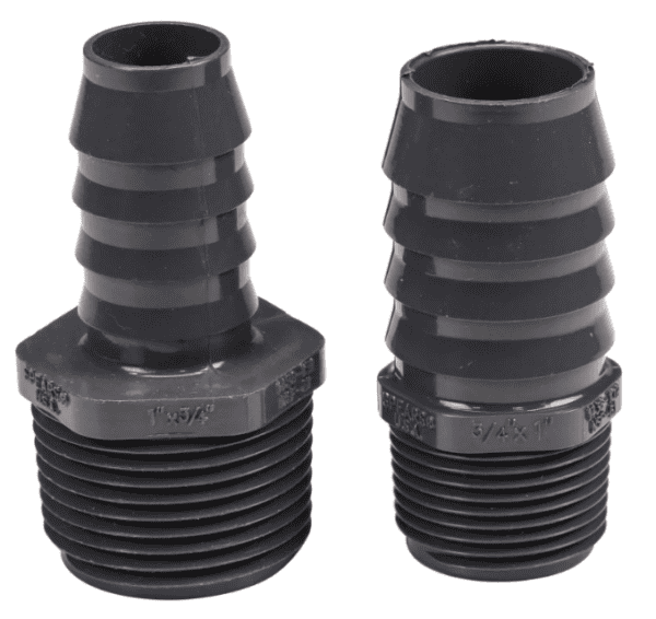 SCH 80 Straight Male Reducing Insert 1" NPT x 3/4" Barb